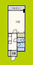 ロイヤル天満橋 1Kの間取図画像