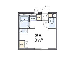 レオパレスクレスト 1Kの間取図画像