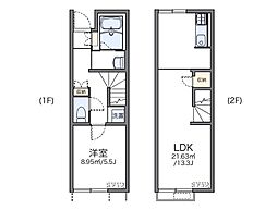 レオネクストサレ 1LDKの間取図画像