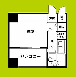 ライオンズマンション江戸堀西公園 1Kの間取図画像