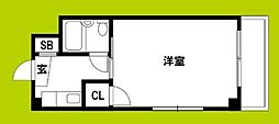 フレックス新大阪 1Kの間取図画像