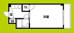 フレックス新大阪 1Kの間取図画像