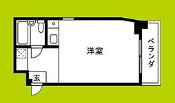 ダイドーメゾン上新庄 ワンルームの間取図画像
