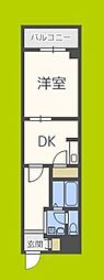 メゾン城北 1DKの間取図画像