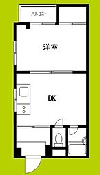 ロイヤルハイツ山之内 1DKの間取図画像