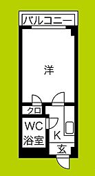 レガーレ駒川 1Kの間取図画像