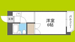 東洋ライオンズマンション野田 ワンルームの間取図画像