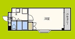 パテオ長居 1Kの間取図画像