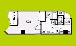 ラ・フォンテ阿波座 1Kの間取図画像