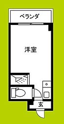 清水728ハイツ ワンルームの間取図画像