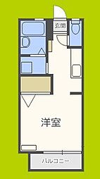 カネマスロイヤルコートA棟 ワンルームの間取図画像