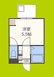 ジオナ新大阪 1Kの間取図画像