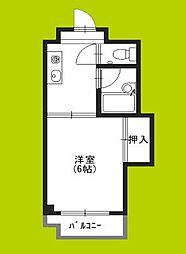 グレース平野 1Kの間取図画像