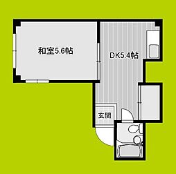 シャトー宮原一番館 1DKの間取図画像