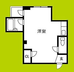 レナジア中加賀屋 ワンルームの間取図画像