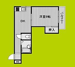 シティコーポアビコ 1DKの間取図画像