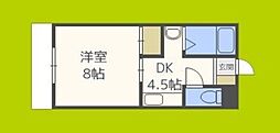 キンキ北ハイツ 1Kの間取図画像