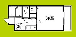 レスポワール御崎 1Kの間取図画像