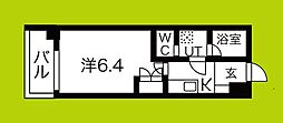 SWISS京橋 1Kの間取図画像