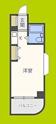 朝日プラザ桃谷パサージュ ワンルームの間取図画像