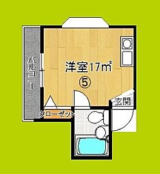 チュリスアベノ ワンルームの間取図画像