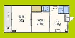 リアライズ北加賀屋 2DKの間取図画像