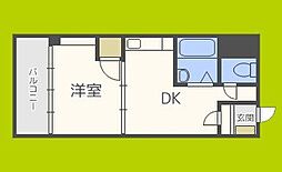雅叙園ハイツ 1DKの間取図画像
