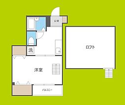 ユーベ今福 1Kの間取図画像