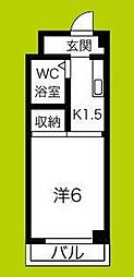 CasaGrande 1Kの間取図画像