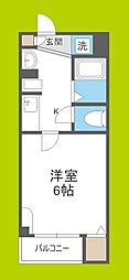 クローバー住吉南 1Kの間取図画像