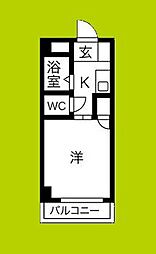 クレイン新大阪 ワンルームの間取図画像