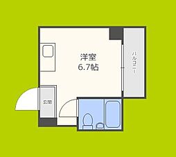 キャピタル今里 ワンルームの間取図画像
