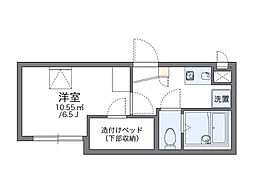 レオパレスウェリナ 1Kの間取図画像