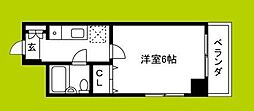 ライオンズマンション上六 1Kの間取図画像