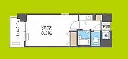 プレサンス西心斎橋 1Kの間取図画像