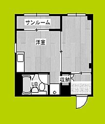 プレアール瓜破西 1DKの間取図画像