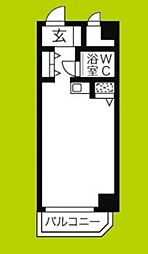 ライオンズマンション難波南第2 ワンルームの間取図画像