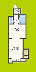 新大阪グランドハイツ北 1DKの間取図画像