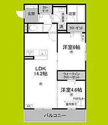 ラヴィエール南茨木I 2LDKの間取図画像