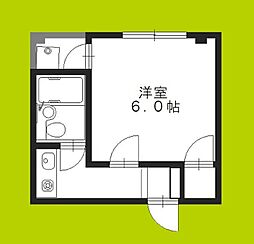 ハーモニーハイツ鶴見 1Kの間取図画像