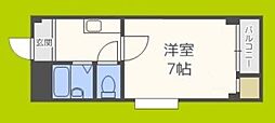 トルネード南住吉 ワンルームの間取図画像