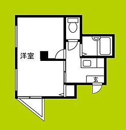 EST長居西 1Kの間取図画像