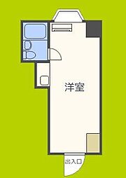 エステマール鶴橋1号館 ワンルームの間取図画像