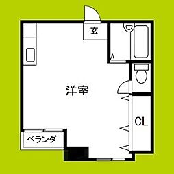 富沢マンション ワンルームの間取図画像