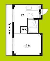 グレース平野 1Kの間取図画像