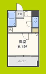 フラット34深江橋 1Kの間取図画像