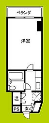 ユーロハイツ東天満 ワンルームの間取図画像