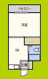 ラパンジール大国3 1DKの間取図画像
