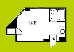矢森第2マンション ワンルームの間取図画像