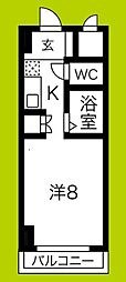 ラ・フォーレ上新庄 ワンルームの間取図画像